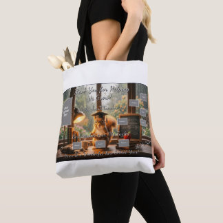 Cozy Rainy Day Squirrel Teacher Shoulder Tote