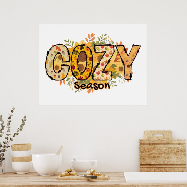 Cozy Season Floral Poster (Cozinha)