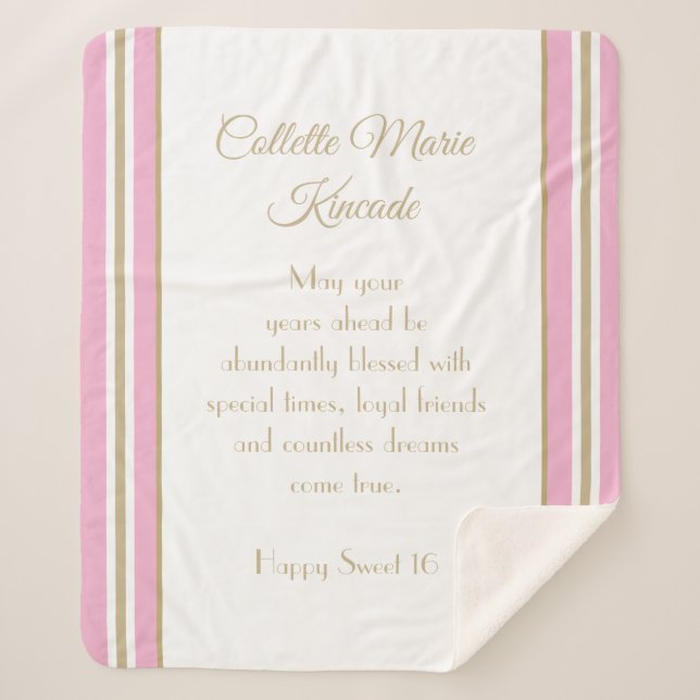 Cozy Sherpa Gift! Cobertor exclusivo Sweet 16 (Frente)