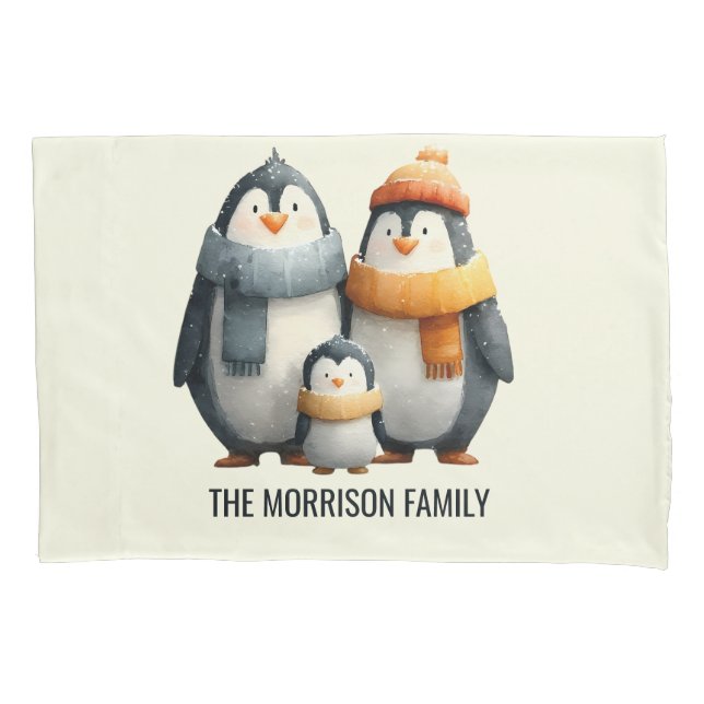Cozy Winter Penguin Family (Frente)