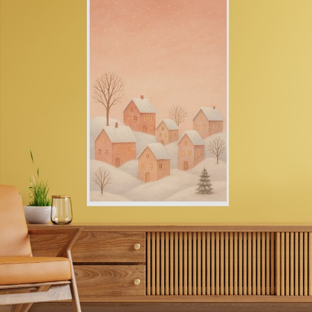 Cozy Winter Village Poster  (Sala de Estar 2)