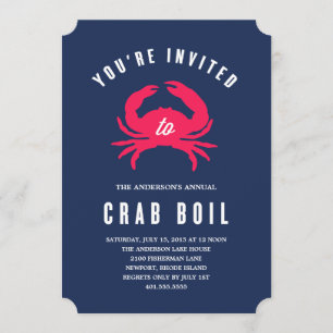 Crab Boil Convite de festas de Verão