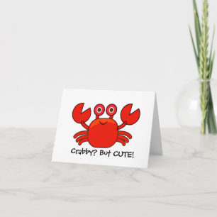 Crabby? Mas Bonito!/Cartoon Red Crab Cartão de Ani