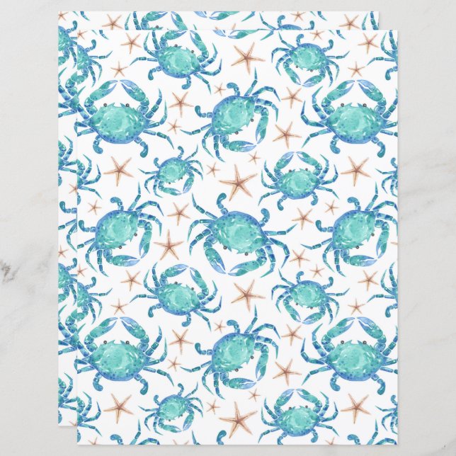 Crabs Scrapbook Paper (Frente/Verso)