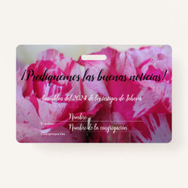 Crachá 2024 JW asamblea TJ rosas personaliza