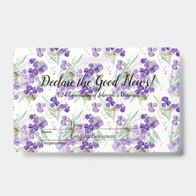 Crachá 2024 JW convention Hydrangeas  (Frente)