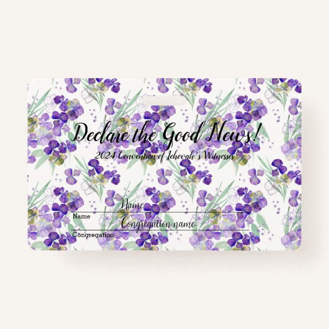 Crachá 2024 JW convention Hydrangeas  (Frente)