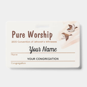 Crachá 2025 Convenção Culto Puro Nome JW