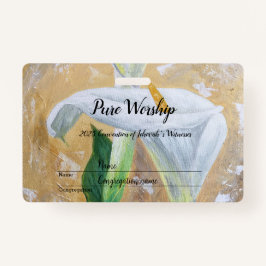 Crachá 2025 Pure Worship acrylics customize text