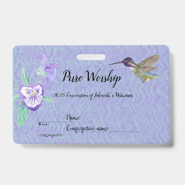 Crachá 2025 Pure Worship water-colored hummingbird