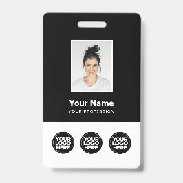 Crachá 3 Logotipos Múltiplos Foto do Funcionário, Código 