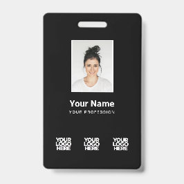 Crachá 3 Logotipos Múltiplos Foto do Funcionário, Código 