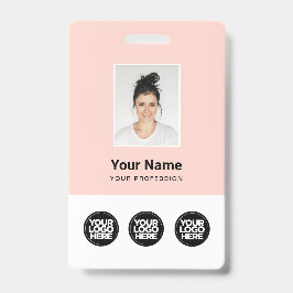 Crachá 3 Logotipos Múltiplos Foto do Funcionário, Código 