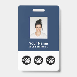 Crachá 3 Logotipos Múltiplos Foto do Funcionário, Código 