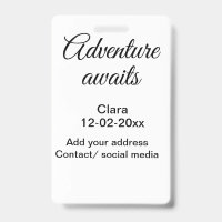 A aventura começa a adicionar nome data ano local