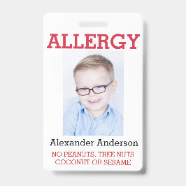 Crachá A foto feita sob encomenda caçoa a alergia ICOE