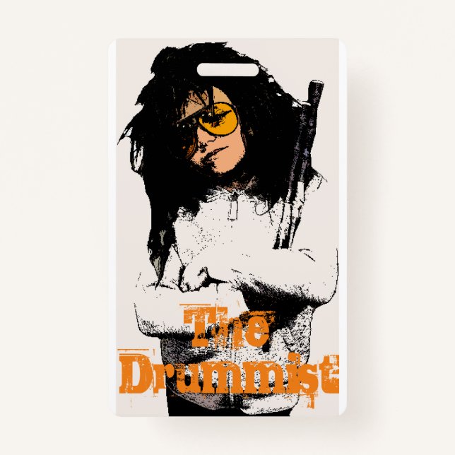 Crachá A microplaqueta Barkhouse é o Drummist. Passagem (Frente)