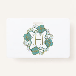 Crachá A minha assinatura com a letra h,