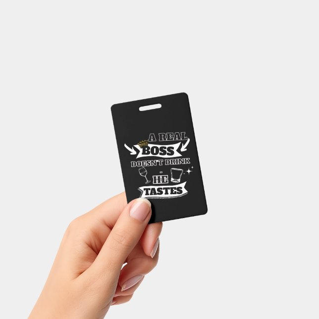 Crachá A Real Boss (For Him) Quote (Portátil)