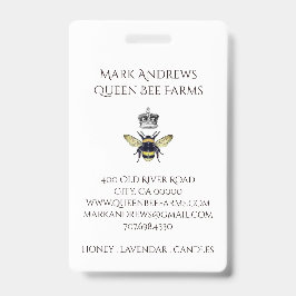 Crachá Abelhas De Mel Elegante E Fazendas De Coroa