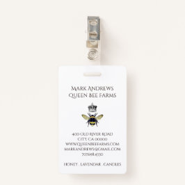 Crachá Abelhas De Mel Elegante E Fazendas De Coroa