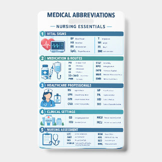 Crachá Abreviações Médicas de Referência de Enfermagem –