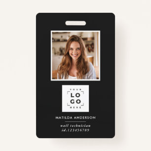 Crachá Abstrato de foto mínima mínima do código QR preto