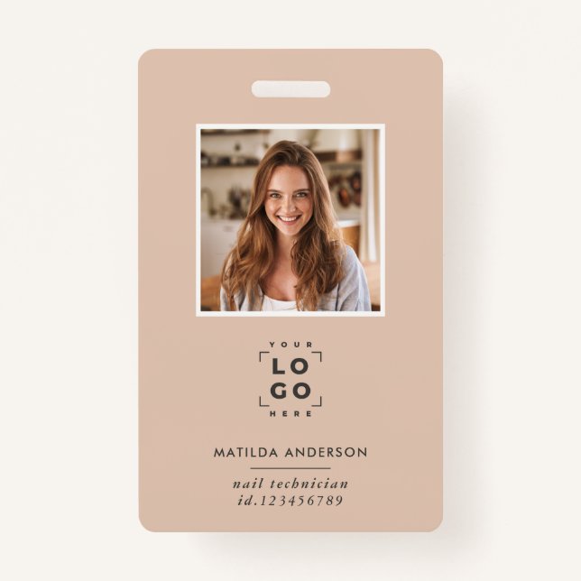 Crachá Abstrato de fotografia mínima mínima do código QR  (Frente)