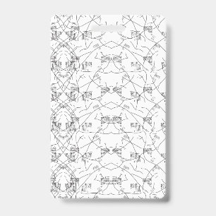 Crachá Abstrato preto e branco com repetição, s