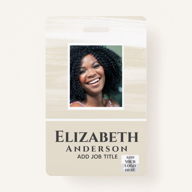 Crachá ABSTRATOS de Aquarela VIP PASS DE Funcionário FOTO (Frente)