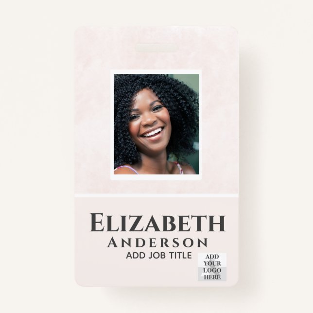 Crachá ABSTRATOS de Aquarela VIP PASS DE Funcionário FOTO (Frente)