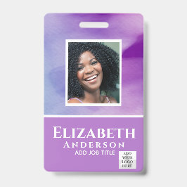 Crachá ABSTRATOS de Aquarela VIP PASS DE Funcionário FOTO