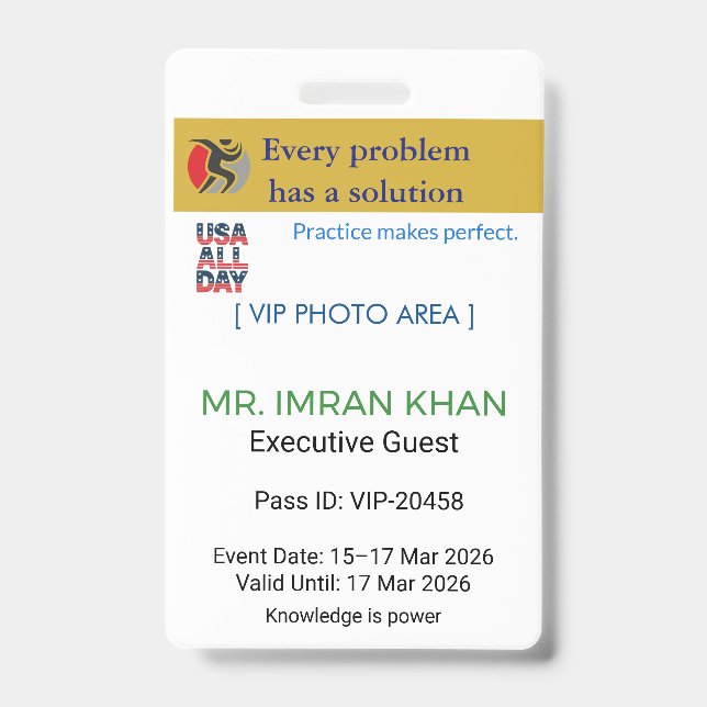 Crachá Access Badge Identification | Conference_update (Frente)