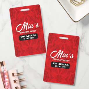 Crachá Acesso Personalizado à Festa de Aniversário VIP Ve