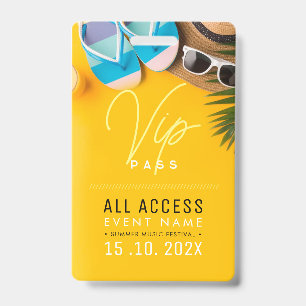 Crachá Acesso vip de verão na praia