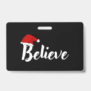 Crachá Acredite - design T-S de citação de Natal Inspir