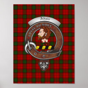 Crachá Adair Clan e Poster Tartan 8.5x11