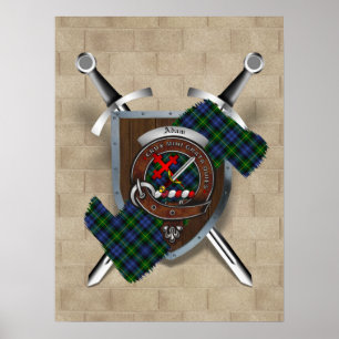 Crachá Adam Clan atravessou espadas Poster de 18x