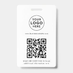 Crachá Adicionar código QR e personalizar logotipo da emp