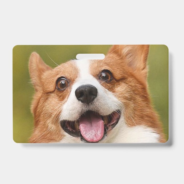 Crachá Adicionar Foto de Cão Personalizada Personalizada (Frente)