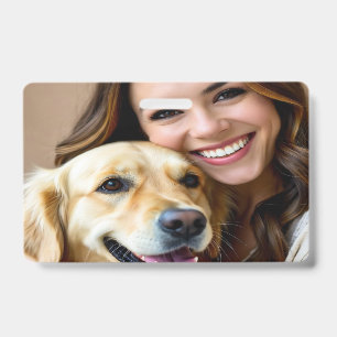 Crachá Adicionar Foto de Retriever Dourado Personalizar