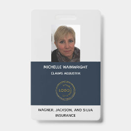 Crachá Adicionar logotipo da empresa à foto personalizada