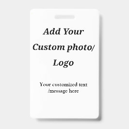 Crachá adicionar sua foto logo seu texto personalizado mo