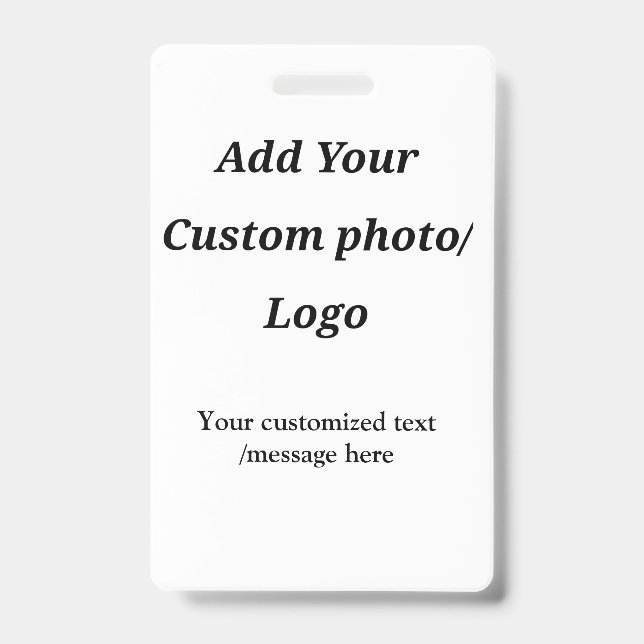 Crachá adicionar sua foto logo seu texto personalizado mo (Frente)