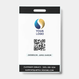 Crachá Adicione seu logotipo com código QR preto na Corpo