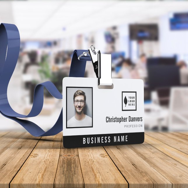 Crachá Adicione Seu Logotipo Limpo Funcionário do Escritó (Criador carregado)