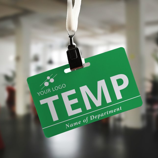 Crachá Adicione Seu Logotipo Temp Verde Branco (Criador carregado)