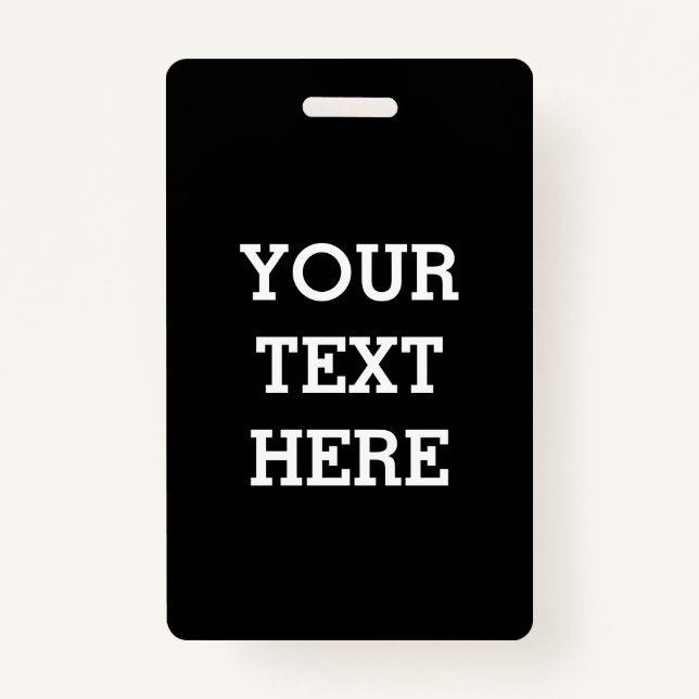 Crachá Adicione seu próprio texto personalizado aqui pret (Frente)