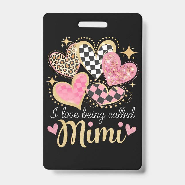Crachá Adoro ser chamada de Mimi Avó Dia da Mãe (Frente)