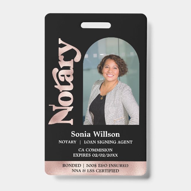 Crachá Agente de Assinatura de Empréstimo Público Notário (Frente)